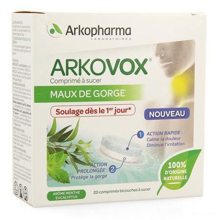 Arkovox Keelpijn Munt Eucalyptus Zuigtabletten 20  -  Arkopharma