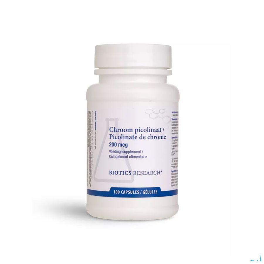 Biotics Chroom Picolinaat 200mcg 100 gélules  -  Energetica Natura