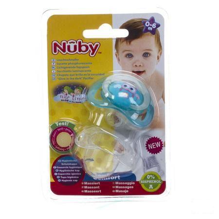 Nuby C Fopspeen Polyprop. Ortho Lichtgevend 0-6m  -  New Valmar