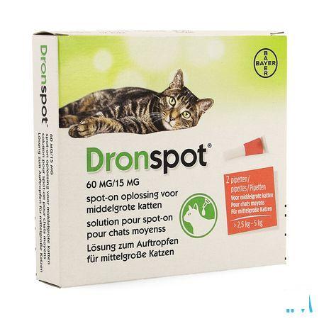 Dronspot 60 mg/15 mg Spot-On Kat Medium>2,5-5Kg Pip2