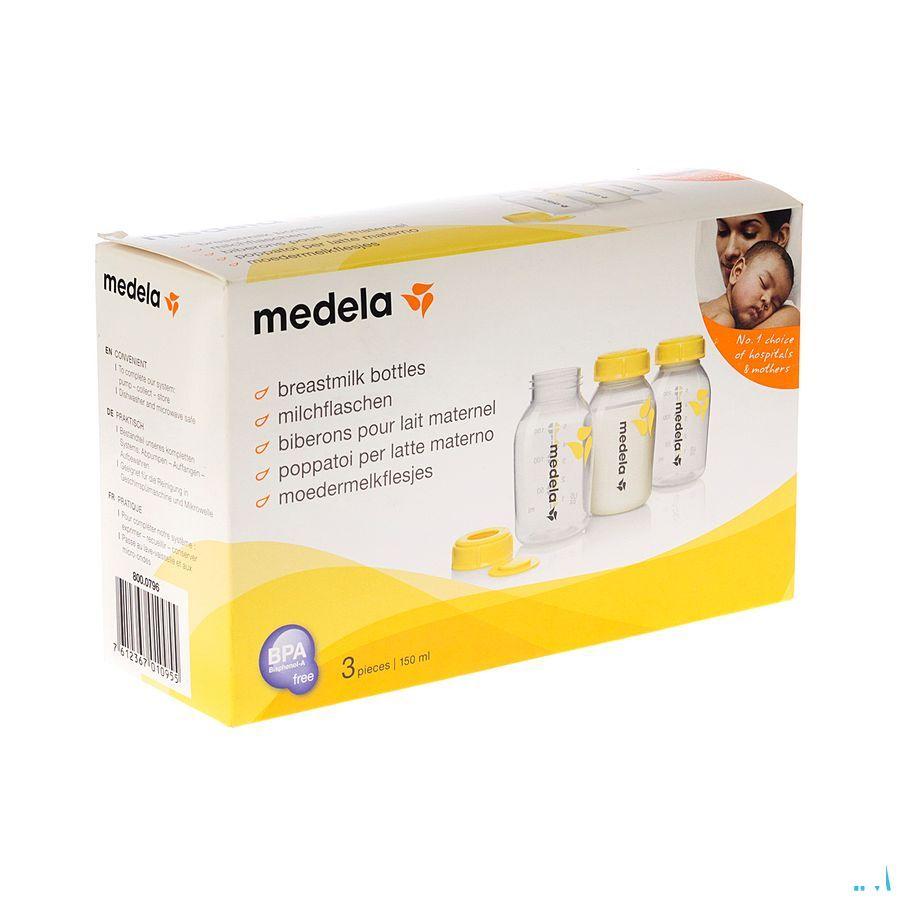 Medela Set 3 Melkflesjes Bedrukt 150 ml  -  Medela