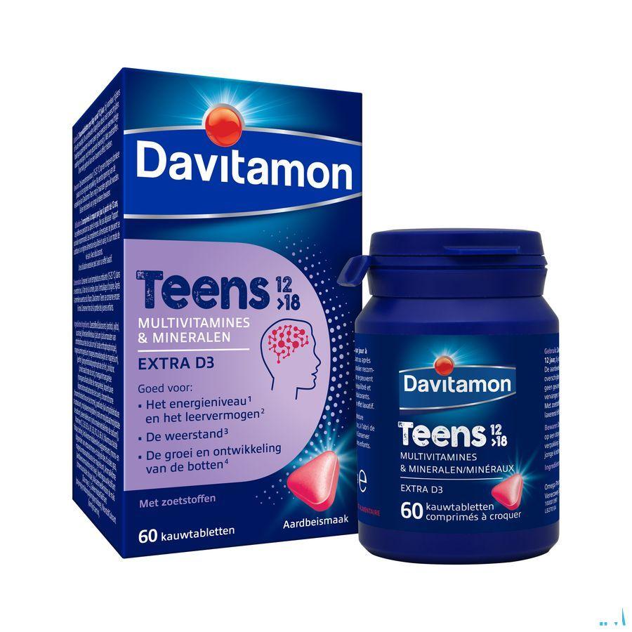 Davitamon Teens Aardbei Comp 60  -  Perrigo
