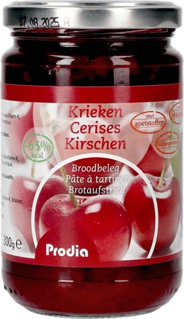 Prodia Broodbeleg Krieken + Maltitol 300 gr 6188  -  Revogan