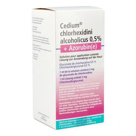 Cedium Chlorhexidini Gluc Alc 0,5% 250 ml + azorubine