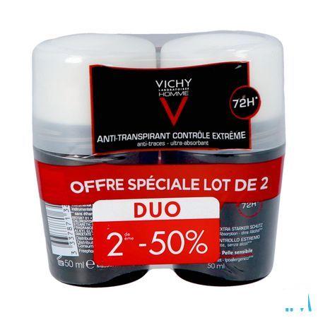 Vichy Homme Deo Anti transp. 72u Roller Duo 2x50 ml  -  Vichy
