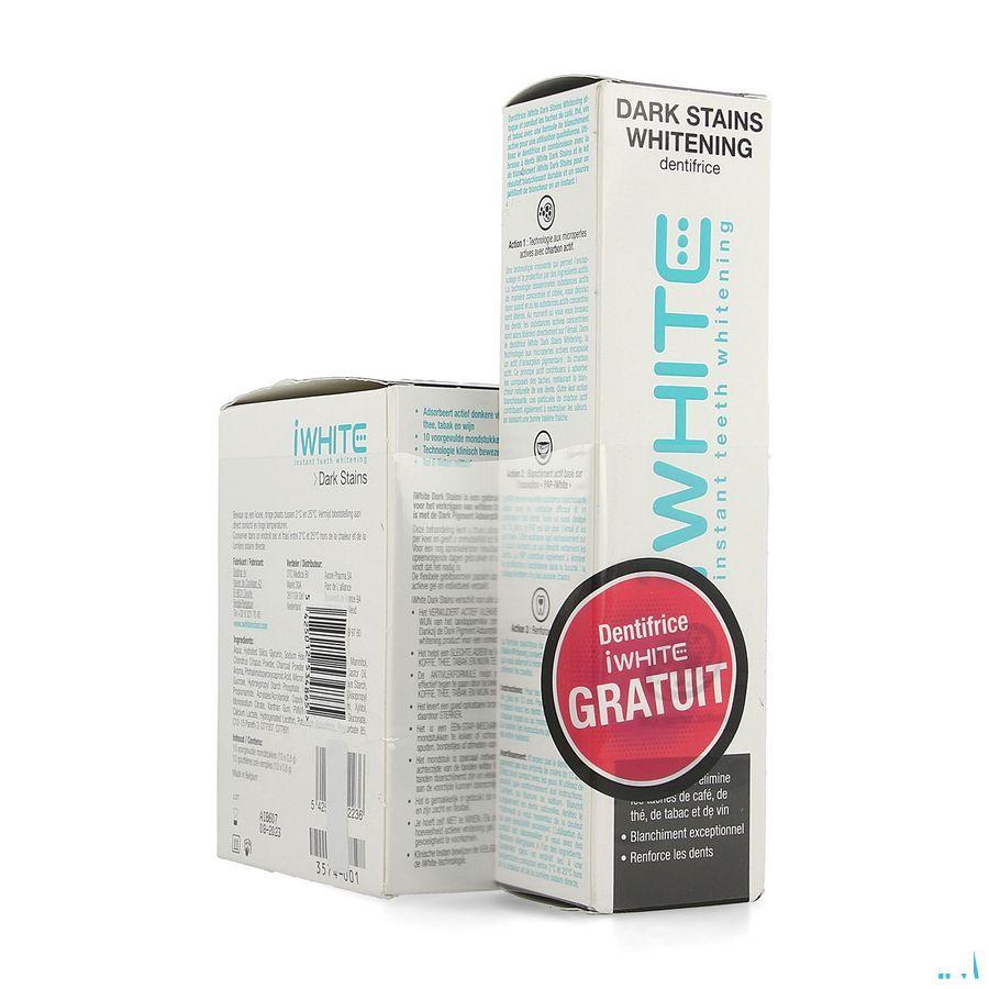 Iwhite Dark Stains 10 + Dentifrice Whitening 75 ml