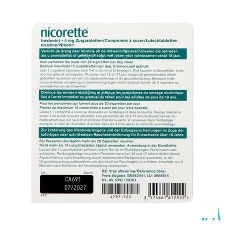 Nicorette Freshmint 4Mg Zuigtabl Z/Suiker 80