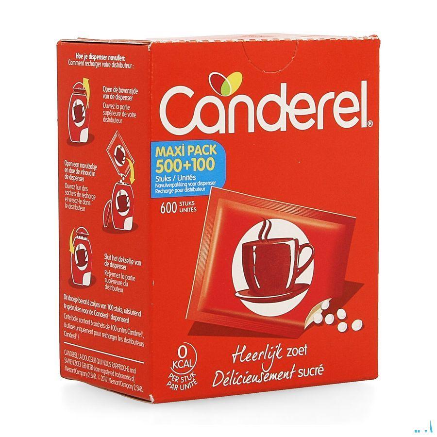 Canderel Navulpak Voor Dispenser Maxi Tabletten 500 + 100