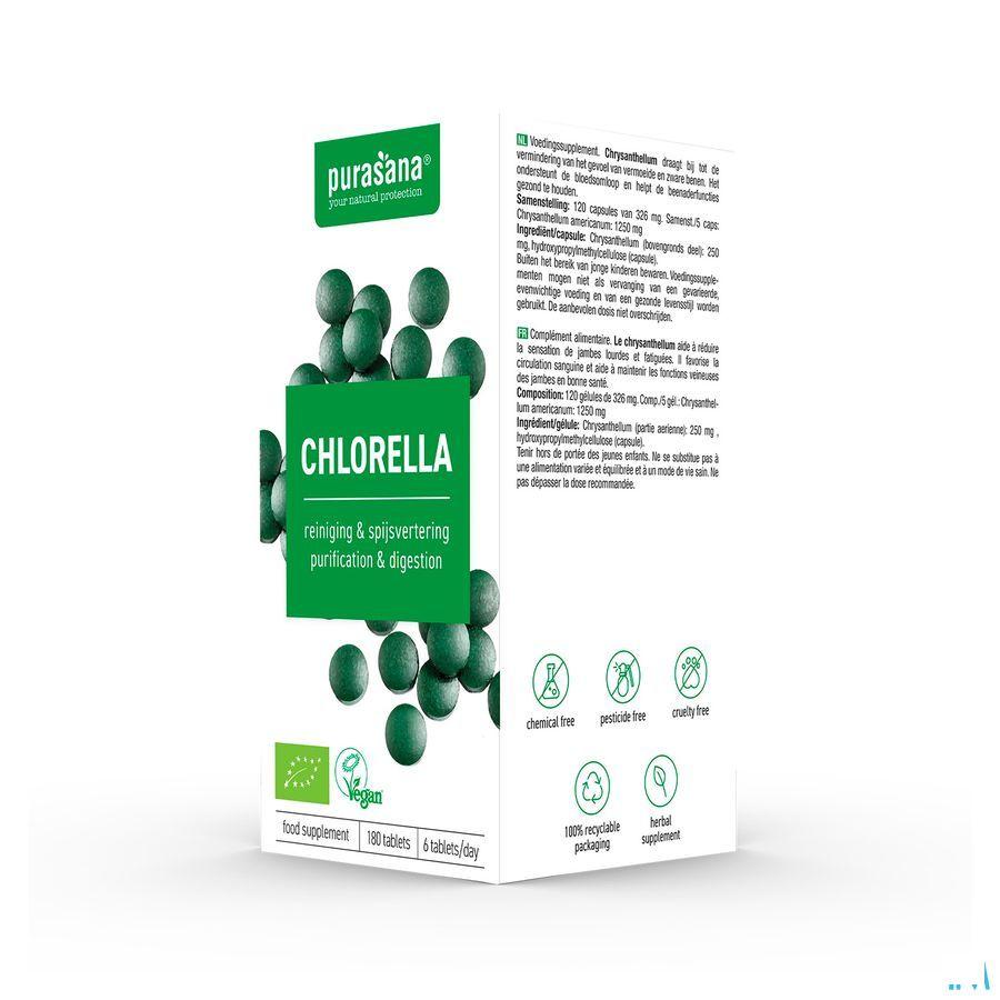 Purasana Chlorella Broken Cell Wall Bio Comprimes 180