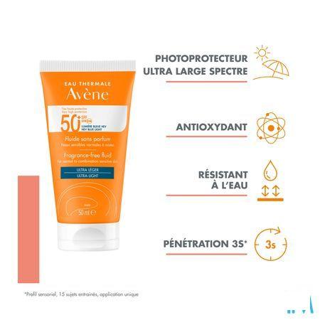 Avene Zon Ip50 + Fluide Zonder Parfum 50 ml  -  Avene