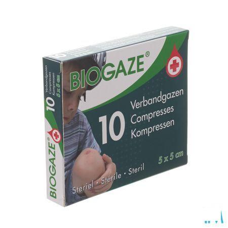 Biogaze 10 Compresses 5 X 5 Cm