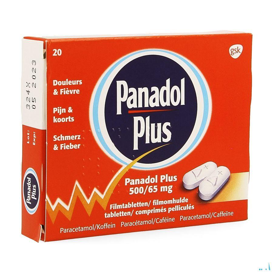 Panadol Plus 500 mg/65 mg Comprimes Pellicules 20 New