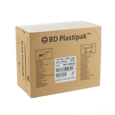 Bd Plastipak Spuit+Nld Tuberc.1  ml 25G 5/8 1 303175