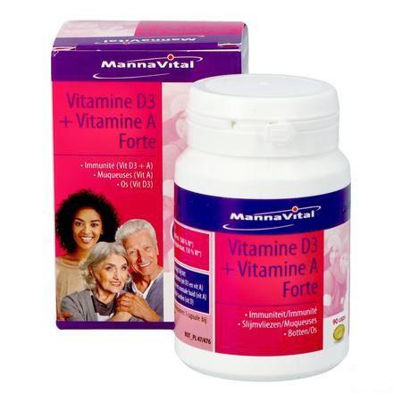 Mannavital Vitamine D3 + Vitamine A Forte Caps 90