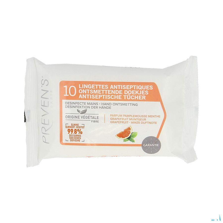 Preven's Lingettes Anti sept. Pamplemousse Pocket 10