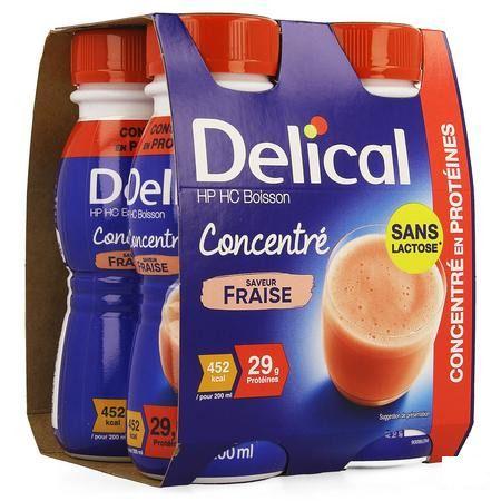 Delical Geconcentr. Aardbei 4x200 ml  -  Bs Nutrition