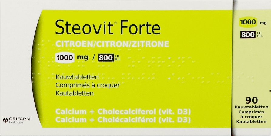Steovit Forte Citroen 1000 mg/800IEKauwtabletten 90