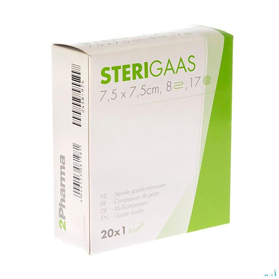 Sterigaas Kompres Steriel 8l 7,5x 7,5cm 20x1