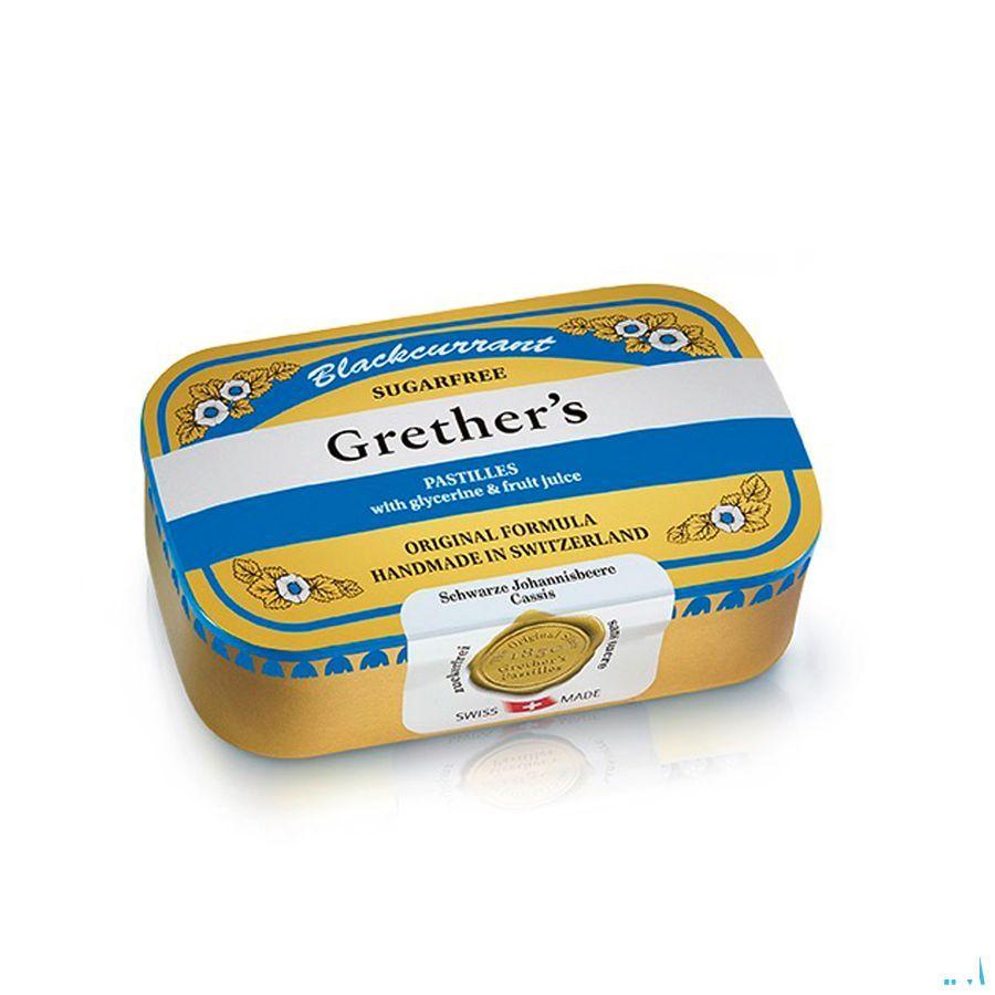 Blackcurrant Grethers Zonder Suiker Past 110 gr  -  Melisana