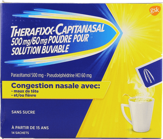Therafixx-Capitanasal 500/60 mg Sol Buv Sach 14X6G
