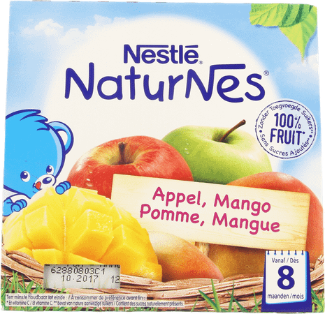 Naturnes Appel Mango Pot 4x100 gr  -  Nestle