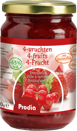 Prodia Broodbeleg 4 Vruchten + Maltitol 300 gr 6189  -  Revogan