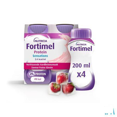 Fortimel Protein 2.4Kcal Verfriss Aardbei 4 x 200 ml