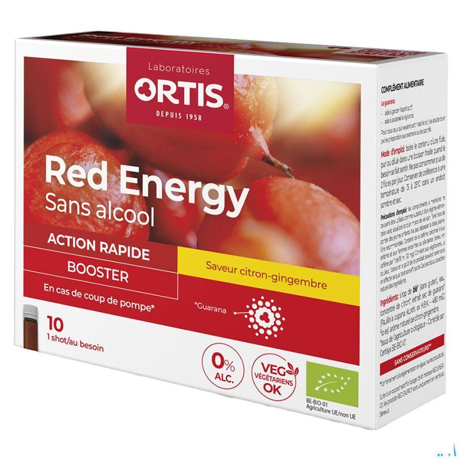 Ortis Red Energy Citroen Gember Bio zonder alc 10x15 ml  -  Ortis