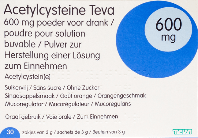 Acetylcysteine Teva 600 mg Pdr Sach 30 X 600 mg