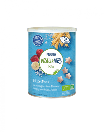 Naturnes Bio Nutripuffs Banane Framboise Pot 5x35 gr  -  Nestle