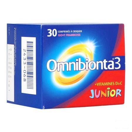 Omnibionta-3 Junior Framboos kauwtabletten 30