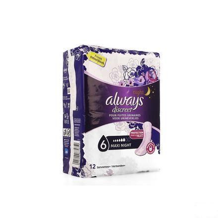 Always Discreet Incontinence Pads Maxi Night Spx12