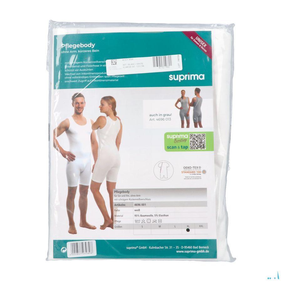 Suprima 4696 Body Z/Mouw + Rugrits Wit xl