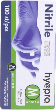 Pharmex Gants Nitril Bleu S/Poudre M 100
