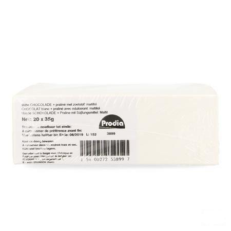 Prodia Reep Chocolade Wit Praline 20x35 gr  -  Revogan