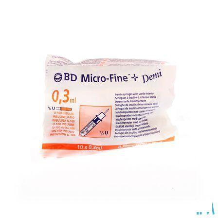 Bd Microfine+ Ser.Ins.Demi 0,3  ml 30G 8Mm 10 324826
