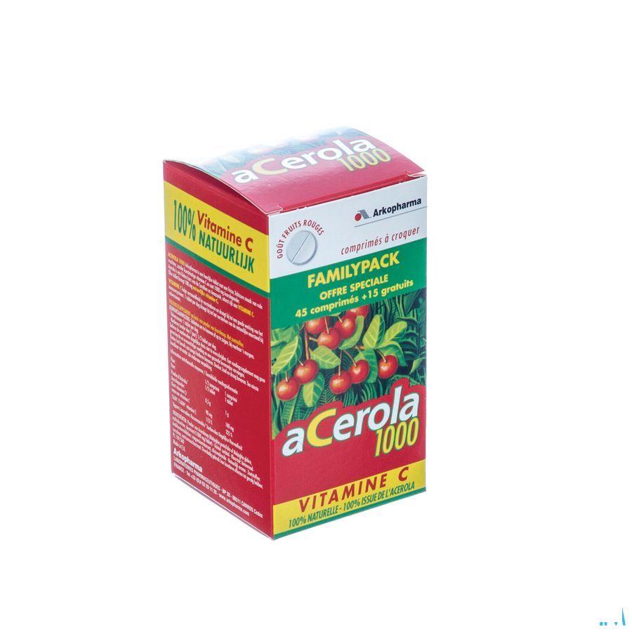 Arkovital Acerola 1000 Familypack Comprimes A Macher 60  -  Arkopharma