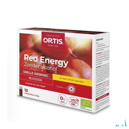 Ortis Red Energy Citroen Gember Bio zonder alc 10x15 ml  -  Ortis