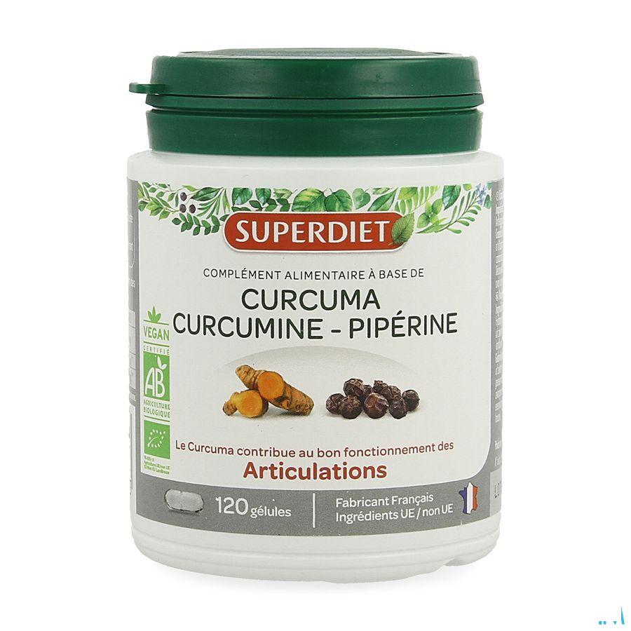 Super Diet Curcuma Curcumine Piperine Capsule 120  -  Superdiet Laboratoires