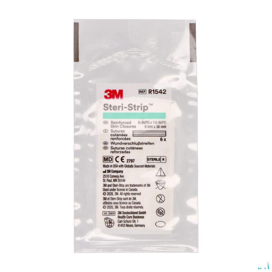 Steri-strip 3m Ster 6,0mmx 38mm Doos 1x 6 1542p-1  -  3M