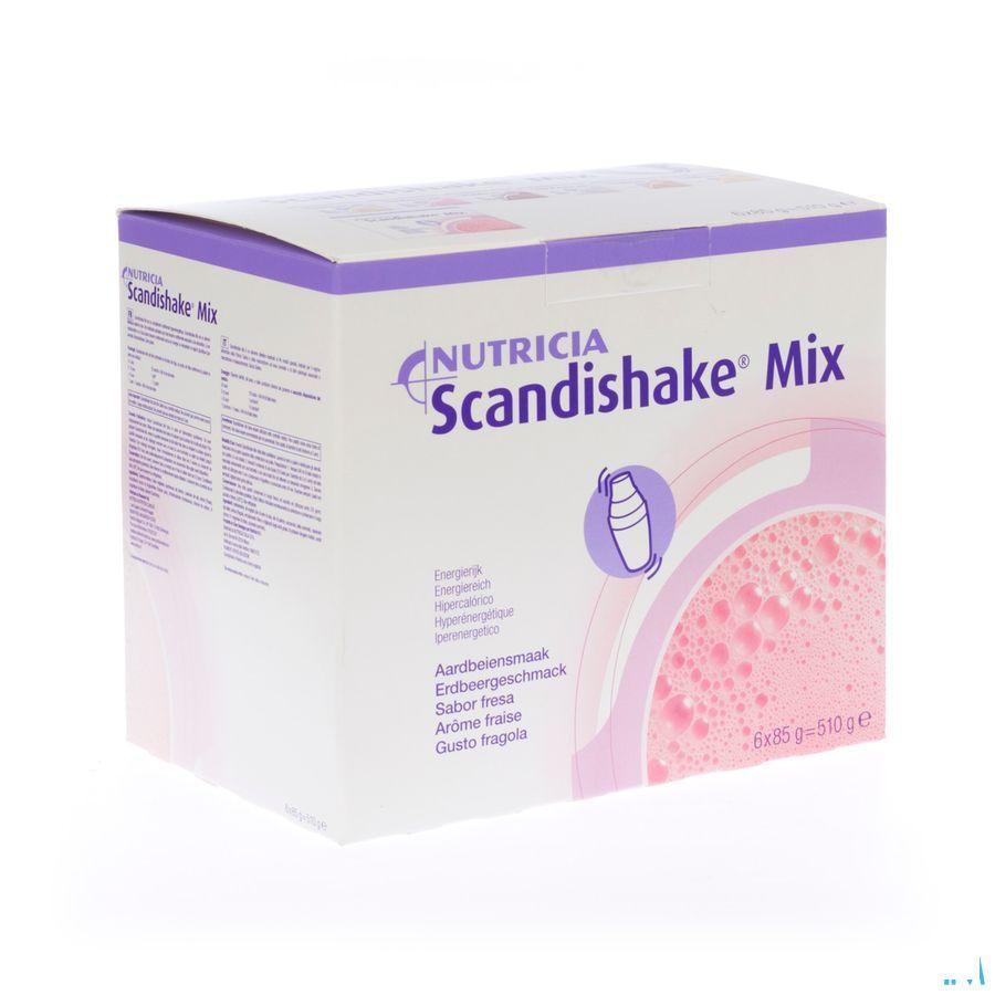 Scandishake Mix Aardbei Zakje 6x85 gr  -  Nutricia