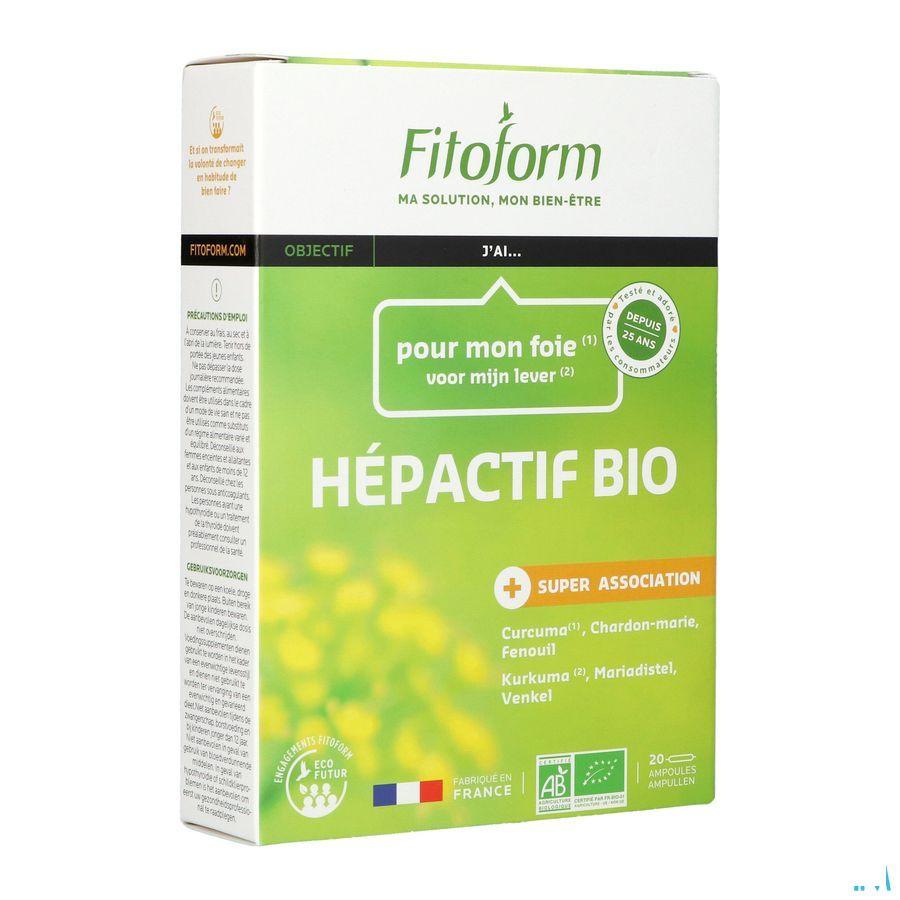 Hepactif Bio Ampoule 20x10 ml Fitoform  -  Bioholistic Diffusion