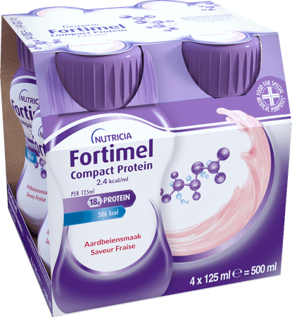Fortimel Compact Protein 2.4Kcal Aardbei 4X125ml