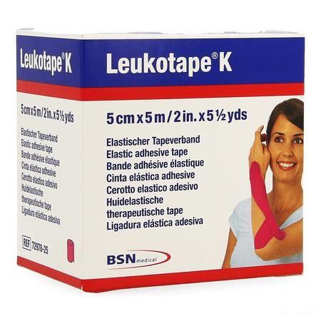 Leukotape K Bande Adhesive Elast Rose 5cmx5m 1