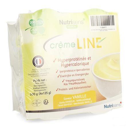 Cremeline + Vanille zonder lactose 4x125 gr  -  Nutrisens Medical