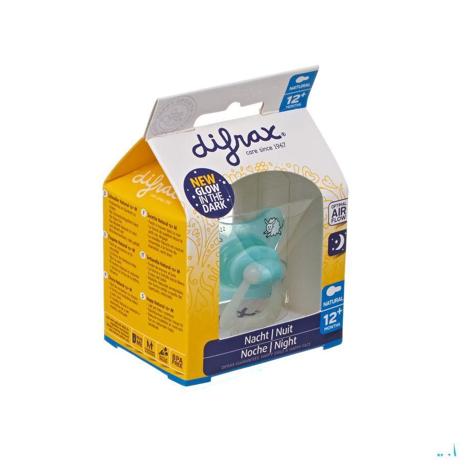 Difrax Fopspeen Natural 12 + Nacht  -  Difrax