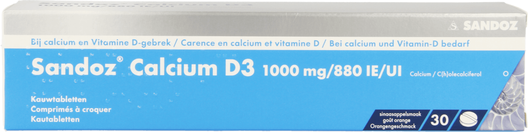 Sandoz Calcium D3 Kauwtabletten 30X1000 mg/880Ie