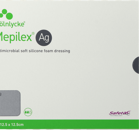 Mepilex Ag Pansement Steril 12,5x12,5cm 5 287121  -  Molnlycke Healthcare
