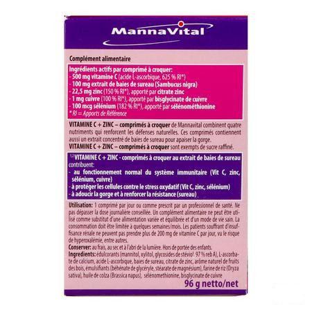 Mannavital Vitamine C + Zinc Comp A Croquer 60