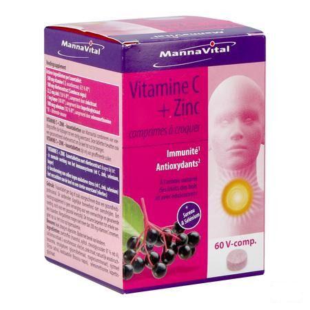 Mannavital Vitamine C + Zinc Comp A Croquer 60